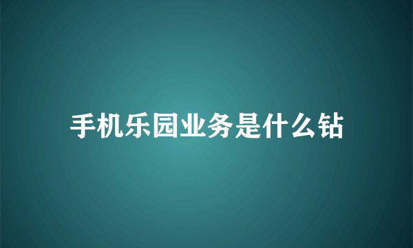 手机乐园业务是什么钻