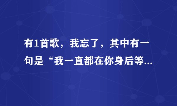 有1首歌，我忘了，其中有一句是“我一直都在你身后等待”那首歌叫什么？