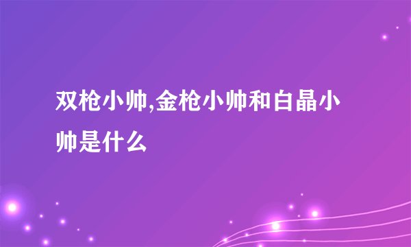 双枪小帅,金枪小帅和白晶小帅是什么