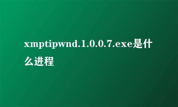 xmptipwnd.1.0.0.7.exe是什么进程