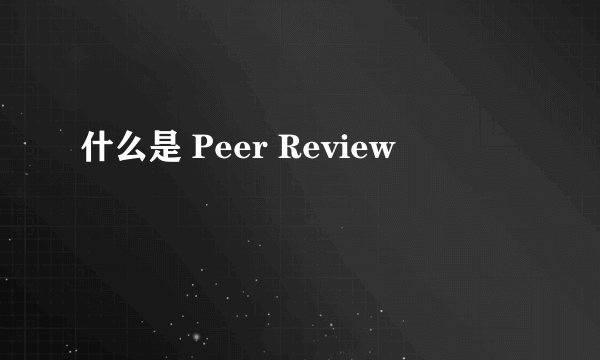 什么是 Peer Review