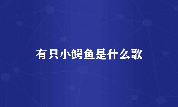 有只小鳄鱼是什么歌