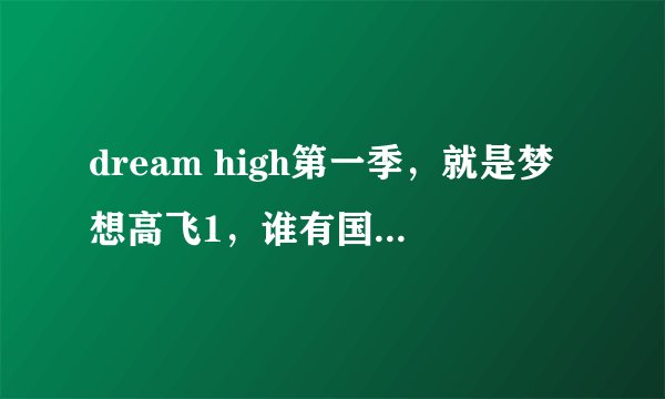 dream high第一季，就是梦想高飞1，谁有国语版的资源，突然好想看。谁有？求
