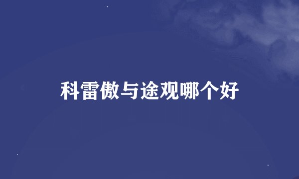 科雷傲与途观哪个好