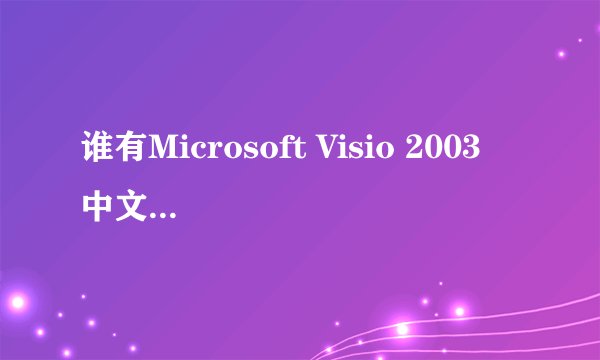 谁有Microsoft Visio 2003 中文版的密钥