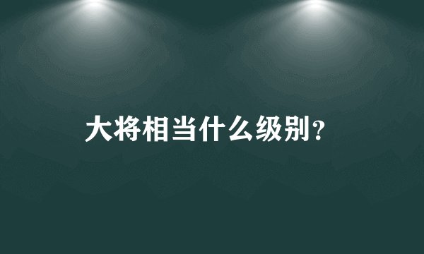 大将相当什么级别？
