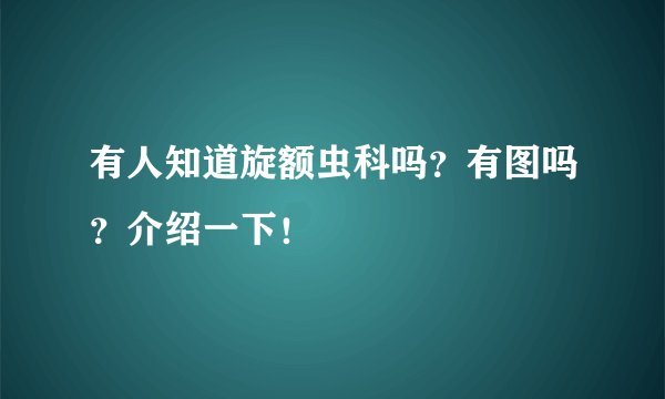 有人知道旋额虫科吗？有图吗？介绍一下！