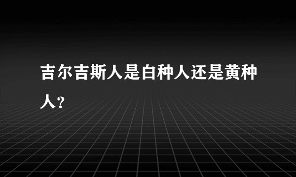 吉尔吉斯人是白种人还是黄种人？