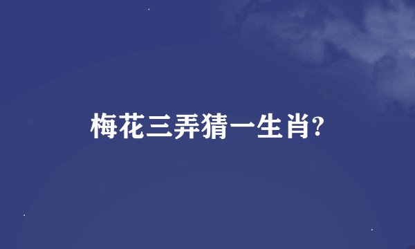 梅花三弄猜一生肖?