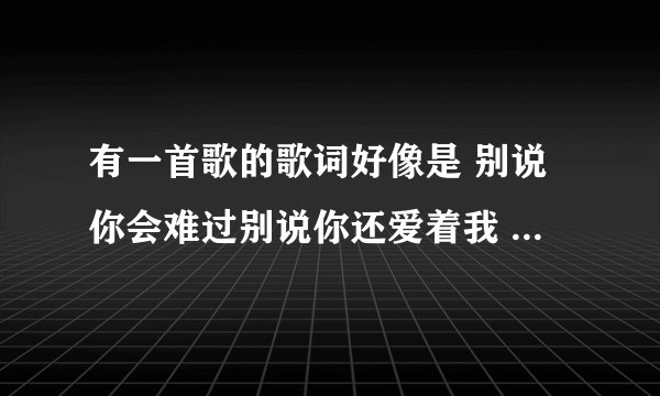 有一首歌的歌词好像是 别说你会难过别说你还爱着我 离开的时候 什么什么 求歌词