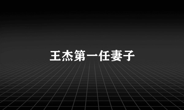 王杰第一任妻子