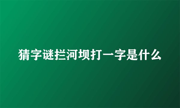 猜字谜拦河坝打一字是什么