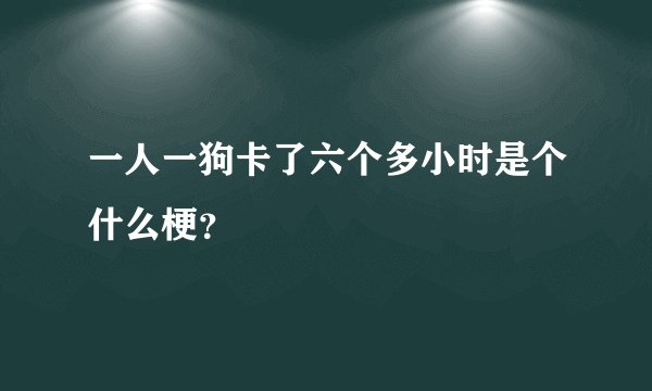 一人一狗卡了六个多小时是个什么梗？