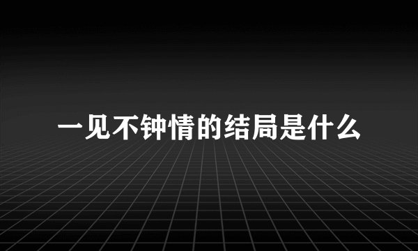 一见不钟情的结局是什么