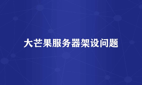 大芒果服务器架设问题