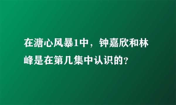 在溏心风暴1中，钟嘉欣和林峰是在第几集中认识的？