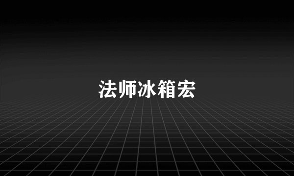 法师冰箱宏