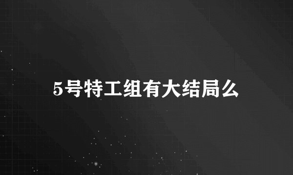 5号特工组有大结局么