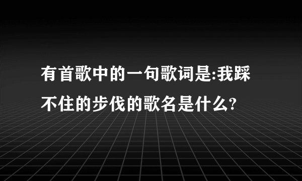 有首歌中的一句歌词是:我踩不住的步伐的歌名是什么?
