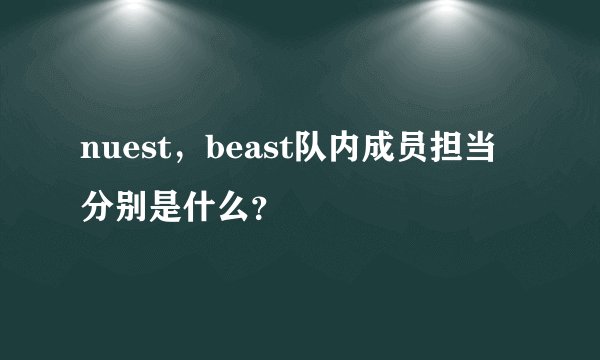 nuest，beast队内成员担当分别是什么？