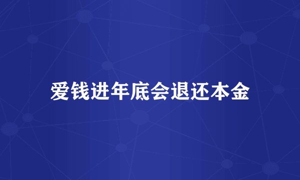 爱钱进年底会退还本金