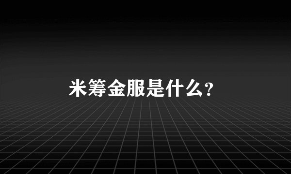 米筹金服是什么？