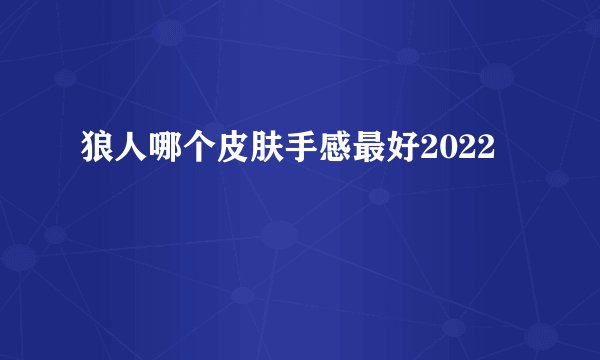 狼人哪个皮肤手感最好2022