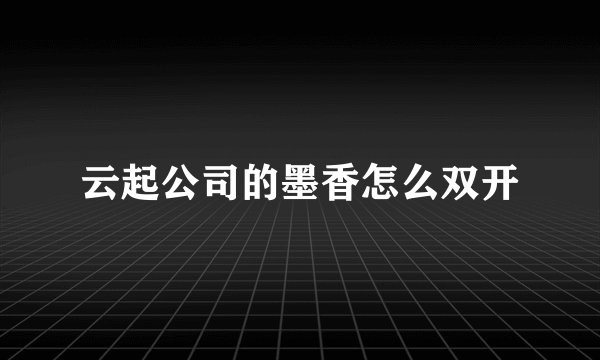 云起公司的墨香怎么双开