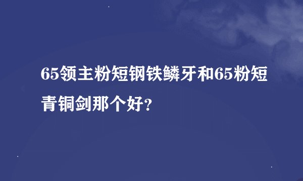 65领主粉短钢铁鳞牙和65粉短青铜剑那个好？