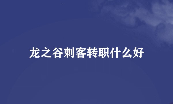 龙之谷刺客转职什么好