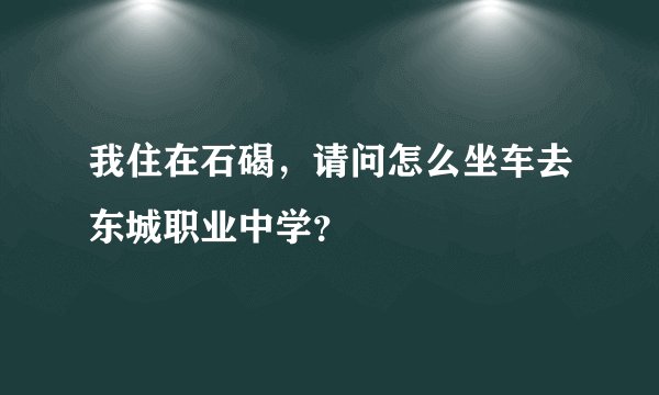 我住在石碣，请问怎么坐车去东城职业中学？