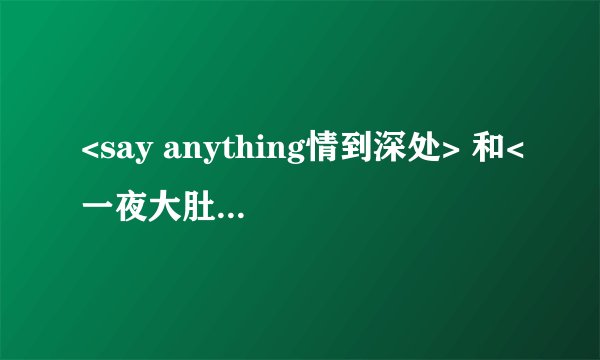 <say anything情到深处> 和<一夜大肚> <爱在日出前,爱在日落前><和summer的500天><一往无前>下载