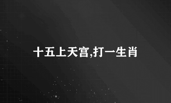 十五上天宫,打一生肖