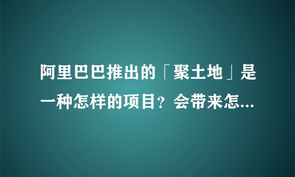 阿里巴巴推出的「聚土地」是一种怎样的项目？会带来怎样的影响？