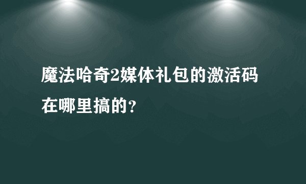 魔法哈奇2媒体礼包的激活码在哪里搞的？