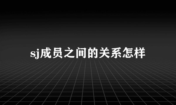 sj成员之间的关系怎样