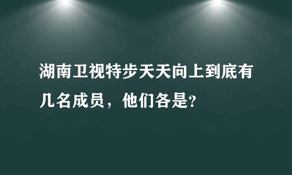 湖南卫视特步天天向上到底有几名成员，他们各是？