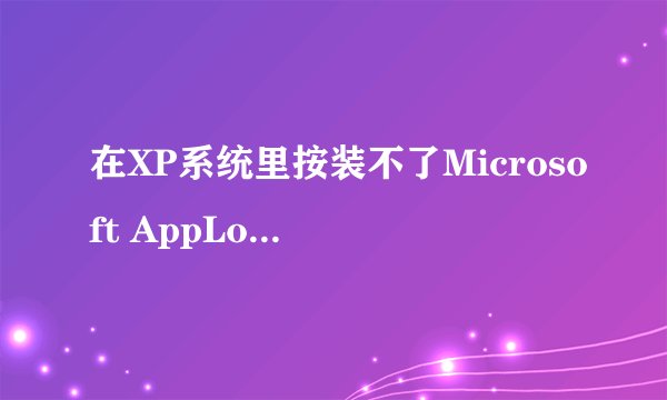在XP系统里按装不了Microsoft AppLocale呀!