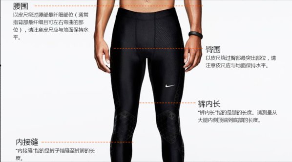 NIKE 运动裤M，L号的长度分别是多少cm？