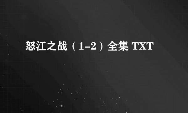 怒江之战（1-2）全集 TXT