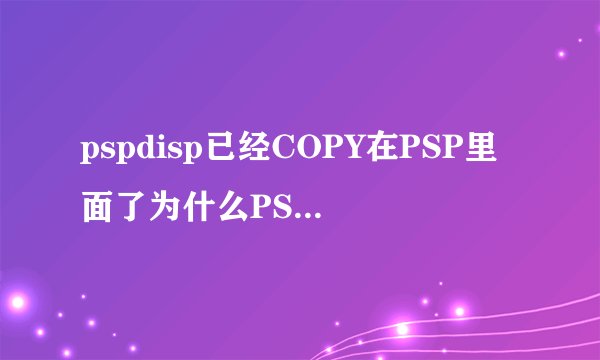 pspdisp已经COPY在PSP里面了为什么PSP里面找不到图标