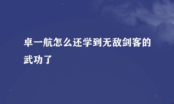 卓一航怎么还学到无敌剑客的武功了