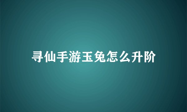 寻仙手游玉兔怎么升阶