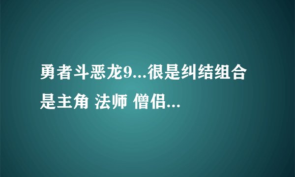 勇者斗恶龙9...很是纠结组合 是主角 法师 僧侣 武斗好呢 还是主角 法师 僧侣 盗贼好呢...