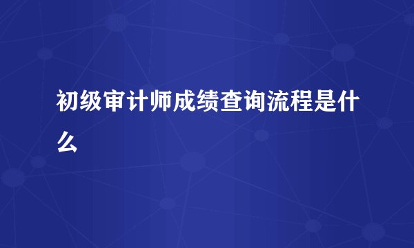 初级审计师成绩查询流程是什么