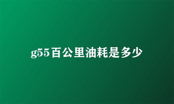g55百公里油耗是多少