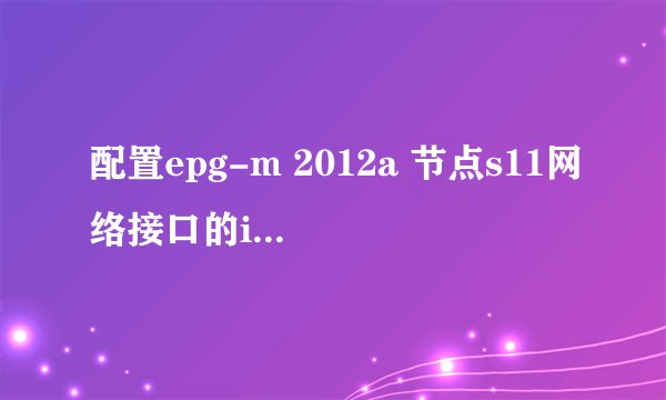 配置epg-m 2012a 节点s11网络接口的ip地址需要用以下哪些命令