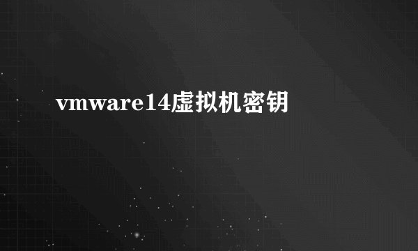 vmware14虚拟机密钥