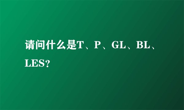 请问什么是T、P、GL、BL、LES？