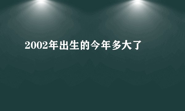 2002年出生的今年多大了